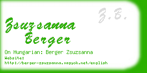 zsuzsanna berger business card